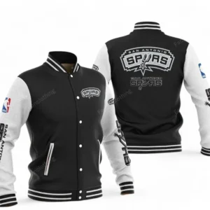 San Antonio Spurs NBA Baseball Jacket NBA09010625137, Gift For Fan San Antonio Spurs - Black