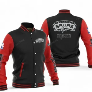 San Antonio Spurs NBA Baseball Jacket NBA09010625137, Gift For Fan San Antonio Spurs - Red Black