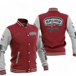 San Antonio Spurs NBA Baseball Jacket NBA09010625137, Gift For Fan San Antonio Spurs - Dark Red