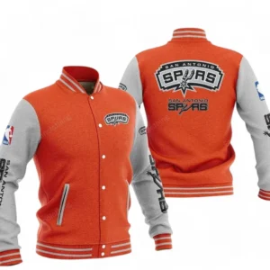 San Antonio Spurs NBA Baseball Jacket NBA09010625137, Gift For Fan San Antonio Spurs - Orange