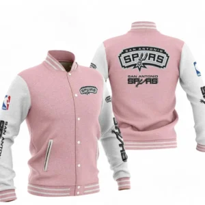 San Antonio Spurs NBA Baseball Jacket NBA09010625137, Gift For Fan San Antonio Spurs - Pink