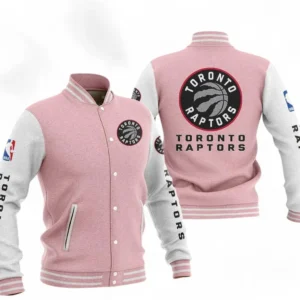 Toronto Raptors NBA Baseball Jacket NBA09010625138, Gift For Fan Toronto Raptors - Pink