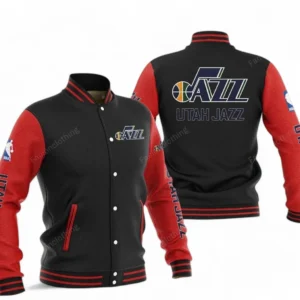 Utah Jazz NBA Baseball Jacket NBA09010625139, Gift For Fan Utah Jazz - Red Black