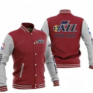 Utah Jazz NBA Baseball Jacket NBA09010625139, Gift For Fan Utah Jazz - Dark Red