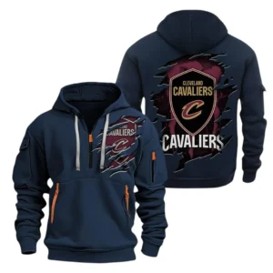 Cleveland Cavaliers Hoodie Half  Zipper NBA56180125011 - Gift For Fan Cleveland Cavaliers - Blue