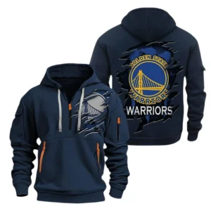Golden State Warriors Hoodie Half Zipper NBA56180125021 - Gift For Fan Golden State Warriors - Blue