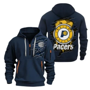 Indiana Pacers Hoodie Half  Zipper NBA56180125023 - Gift For Fan Indiana Pacers - Blue