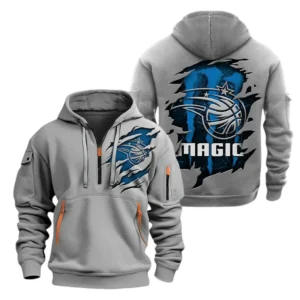Orlando Magic Hoodie Half Zipper NBA56180125025 - Gift For Fan Orlando Magic - Grey