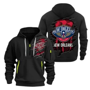 New Orleans Pelicans Hoodie Half  Zipper NBA56180125031 - Gift For Fan New Orleans Pelicans - Black