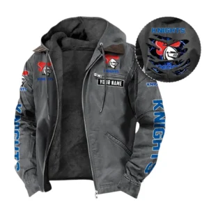 Newcastle Knights Hooded And Flannel Hoodie, Gift For Newcastle Knights Fan NRL104060925336 - Gray