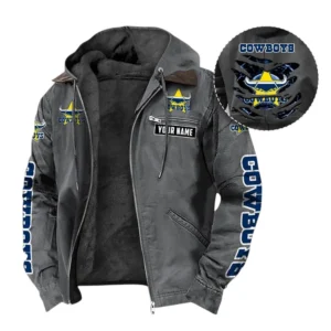 North Queensland Cowboys Hooded And Flannel Hoodie, Gift For North Queensland Cowboys Fan NRL104060925339 - Gray