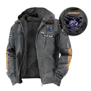 Melbourne Storm Hooded And Flannel Hoodie, Gift For Melbourne Storm Fan NRL104060925340 - Gray