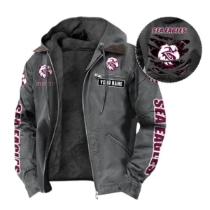 Manly Warringah Sea Eagles Hooded And Flannel Hoodie, Gift For Manly Warringah Sea Eagles Fan NRL104060925344 - Gray