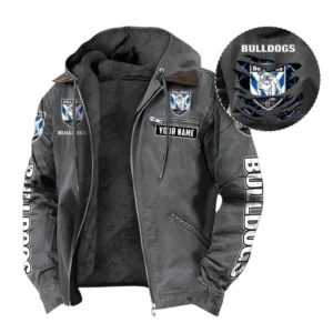 Canterbury Bankstown Bulldogs Hooded And Flannel Hoodie, Gift For Canterbury Bankstown Bulldogs Fan NRL104060925348 - Gray