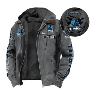 Gold Coast Titans Hooded And Flannel Hoodie, Gift For Gold Coast Titans Fan NRL104060925349 - Gray