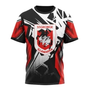 St. George Illawarra Dragons NRL T-Shirt 3D Print, Personalize Name and Number NRL108061625788