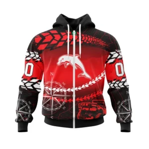 Dolphins NRL Zipper Hoodie 3D Print, Personalize Name and Number NRL108061625793