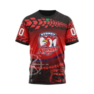 Sydney Roosters NRL T-Shirt 3D Print, Personalize Name and Number NRL108061625794