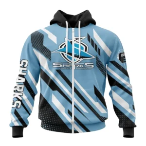 Cronulla-Sutherland Sharks NRL Zipper Hoodie 3D Print, Personalize Name and Number NRL108061625799