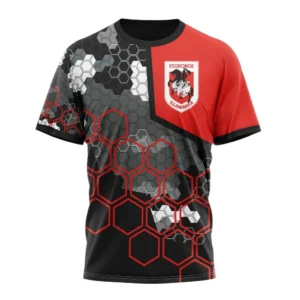 St. George Illawarra Dragons NRL T-Shirt 3D Print, Personalize Name and Number NRL108061625807