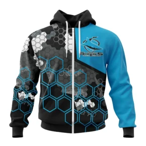 Cronulla-Sutherland Sharks NRL Zipper Hoodie 3D Print, Personalize Name and Number NRL108061625814