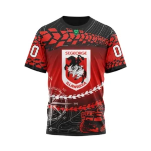 St. George Illawarra Dragons NRL T-Shirt 3D Print, Personalize Name and Number NRL108061625845