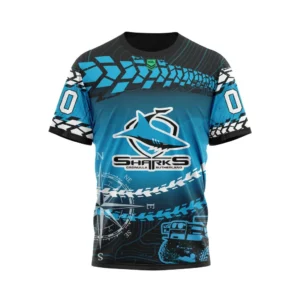Cronulla-Sutherland Sharks NRL T-Shirt 3D Print, Personalize Name and Number NRL108061625852