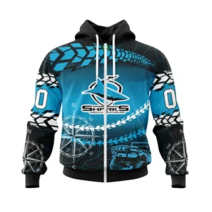 Cronulla-Sutherland Sharks NRL Zipper Hoodie 3D Print, Personalize Name and Number NRL108061625852