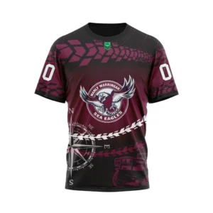 Manly Warringah Sea Eagles NRL T-Shirt 3D Print, Personalize Name and Number NRL108061625853