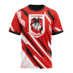 St. George Illawarra Dragons NRL T-Shirt 3D Print, Personalize Name and Number NRL108061625856