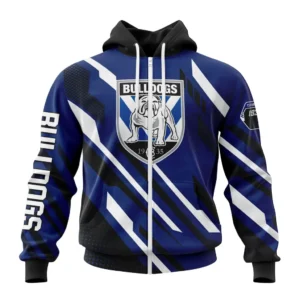 Canterbury-Bankstown Bulldogs NRL Zipper Hoodie 3D Print, Personalize Name and Number NRL108061625858