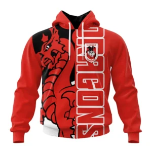 St. George Illawarra Dragons NRL Hoodie 3D Print, Personalize Name and Number NRL108061625886