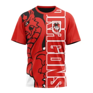 St. George Illawarra Dragons NRL T-Shirt 3D Print, Personalize Name and Number NRL108061625886
