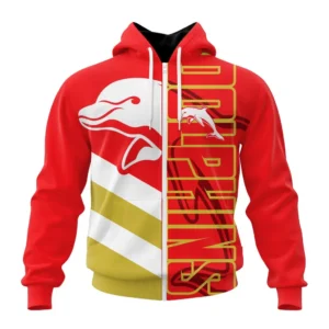 Dolphins NRL Zipper Hoodie 3D Print, Personalize Name and Number NRL108061625888