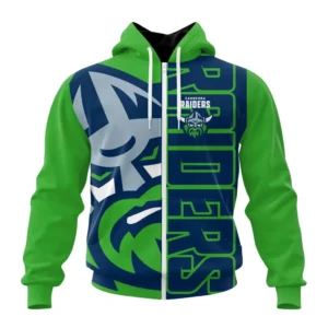 Canberra Raiders NRL Zipper Hoodie 3D Print, Personalize Name and Number NRL108061625890