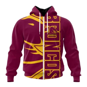 Brisbane Broncos NRL Zipper Hoodie 3D Print, Personalize Name and Number NRL108061625892