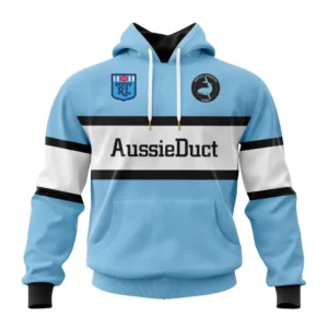 Cronulla-Sutherland Sharks Retro NRL Hoodie 3D Print, Personalize Name and Number NRL108061625900