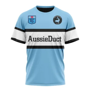 Cronulla-Sutherland Sharks Retro NRL T-Shirt 3D Print, Personalize Name and Number NRL108061625900