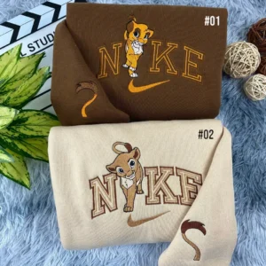 Simba And Nala x Nike Embroidered Shirt, Embroidered Sweatshirt Fashion Style For Couples