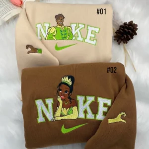 Tiana Princess And The Frog x Nike Embroidered Shirt, Embroidered Sweatshirt Fashion Style For Couples