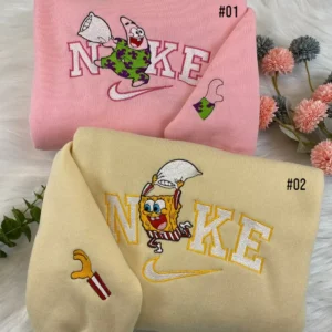 Spongebob And Patrick Cartoon Embroidered Sweatshirt Fashion Style For Couple