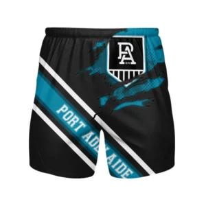 Port Adelaide Power Beach Shorts 3D Print, All Over Print Hawaiian Shorts Port Adelaide Power AFL132062125456