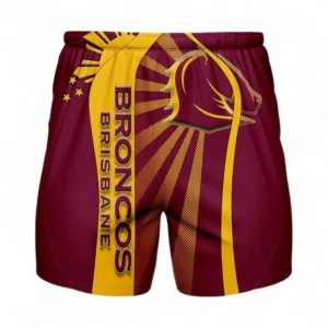 Brisbane Broncos Beach Shorts 3D Print, All Over Print Hawaiian Shorts Brisbane Broncos NRL122062125333