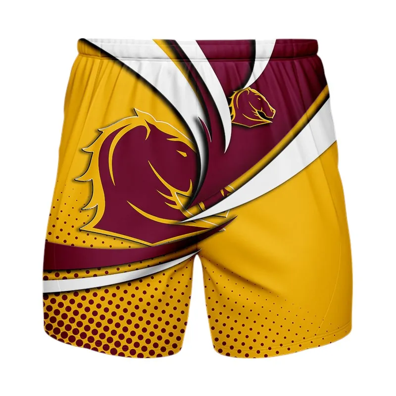 Brisbane Broncos Beach Shorts 3D Print, All Over Print Hawaiian Shorts Brisbane Broncos NRL123062125792