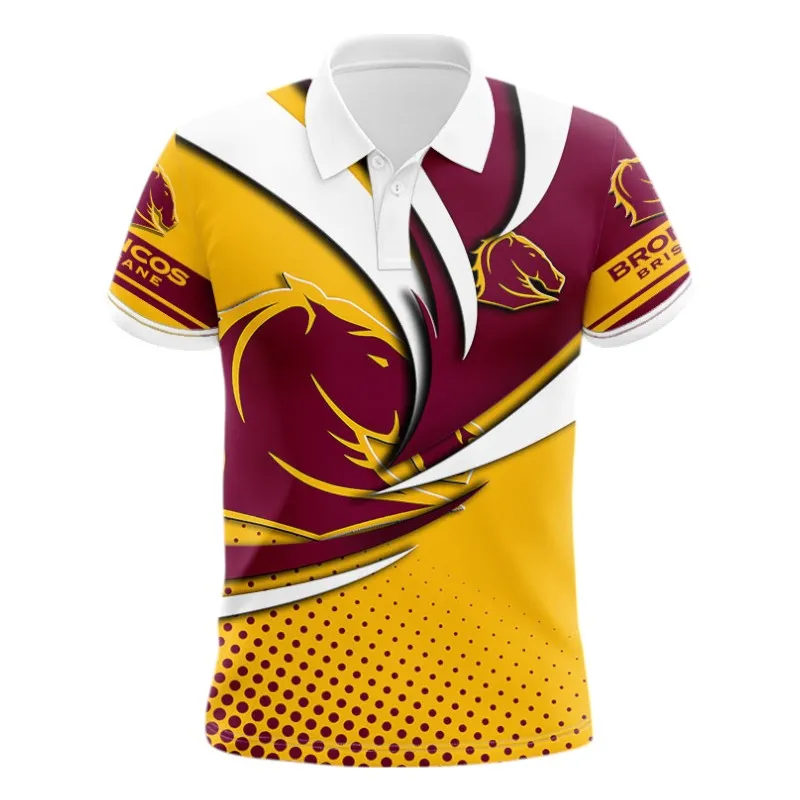 Brisbane Broncos Polo Shirt 3D Print, All Over Print Polo Shirt Brisbane Broncos NRL123062125792