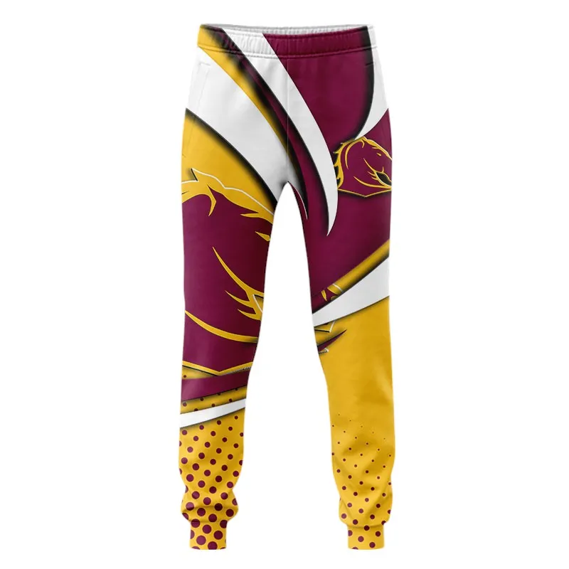 Brisbane Broncos Sweatpants 3D Print, All Over Print Joggers Brisbane Broncos NRL123062125792