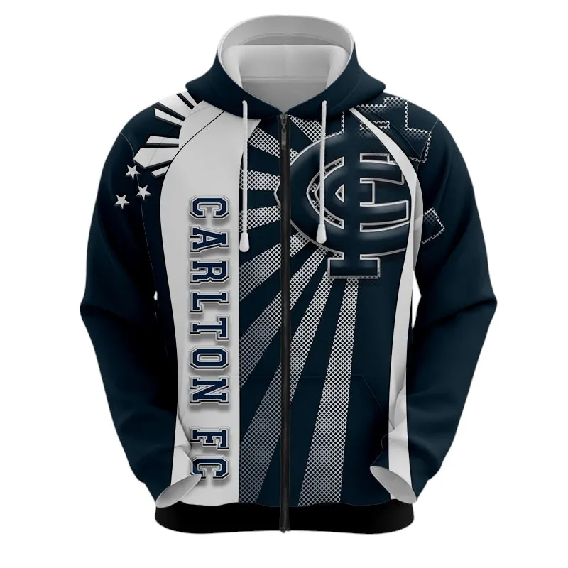 Carlton Football Club Zipper Hoodie 3D Print, All Over Print Zipper Hoodie Carlton Football Club AFL127062125681