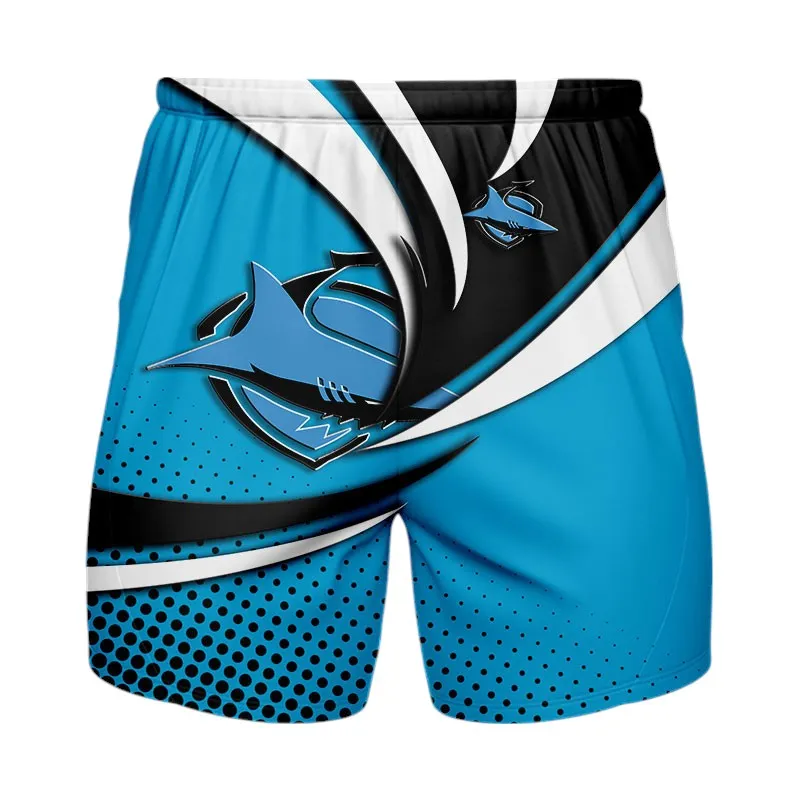 Cronulla Sharks Beach Shorts 3D Print, All Over Print Hawaiian Shorts Cronulla Sharks NRL123062125779