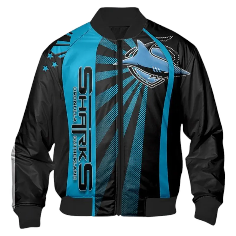 Cronulla Sharks Bomber Jacket 3D Print, All Over Print Bomber Jacket Cronulla Sharks NRL122062125336