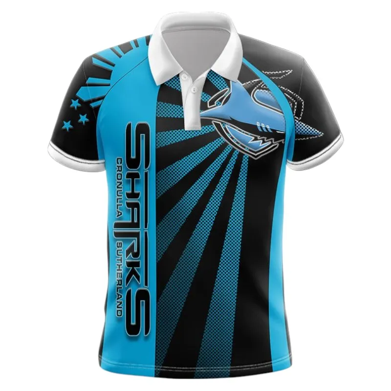 Cronulla Sharks Polo Shirt 3D Print, All Over Print Polo Shirt Cronulla Sharks NRL122062125336